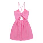 Vestido-corto-manga-sisa-con-nudo-en-el-frente-y-espalda-escotada-para-niña-Ropa-nina-Rosado