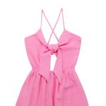 Vestido-corto-manga-sisa-con-nudo-en-el-frente-y-espalda-escotada-para-niña-Ropa-nina-Rosado