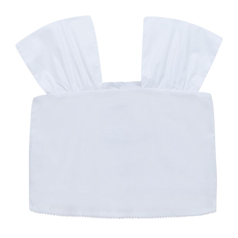 Camisa-manga-corta-tipo-crop-para-niña-Ropa-nina-Blanco