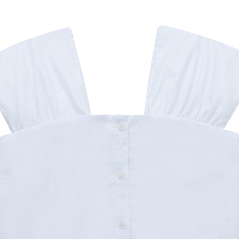 Camisa-manga-corta-tipo-crop-para-niña-Ropa-nina-Blanco