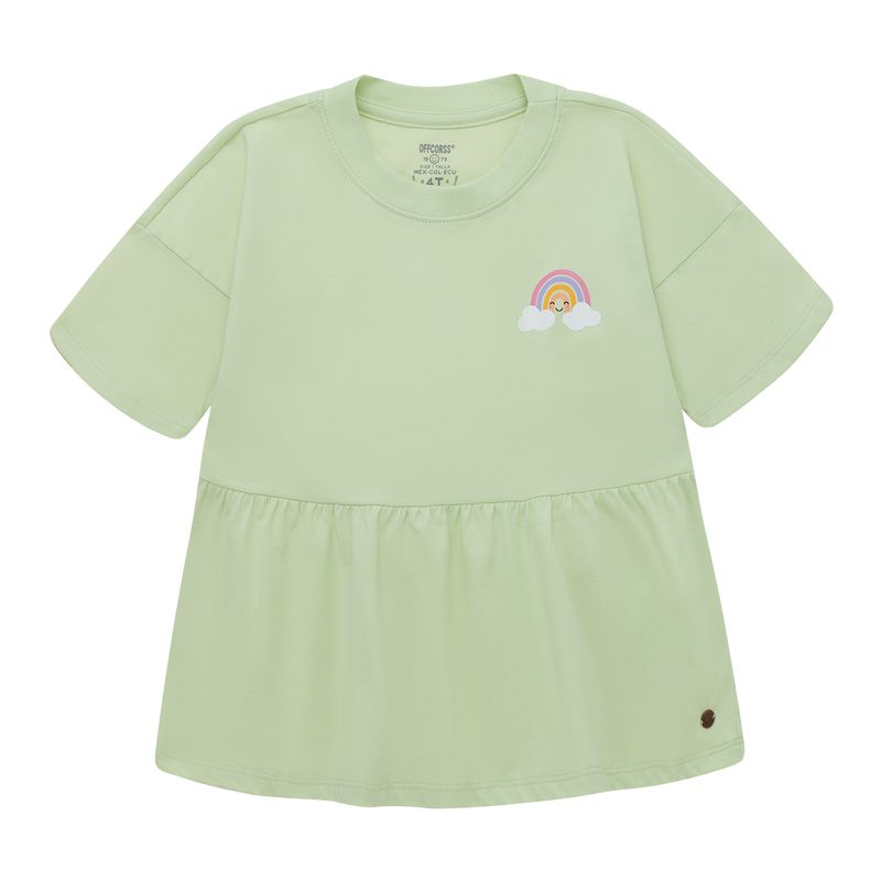 Camiseta-manga-corta-con-boleros-inferior-para-bebe-niña-Ropa-bebe-nina-Verde