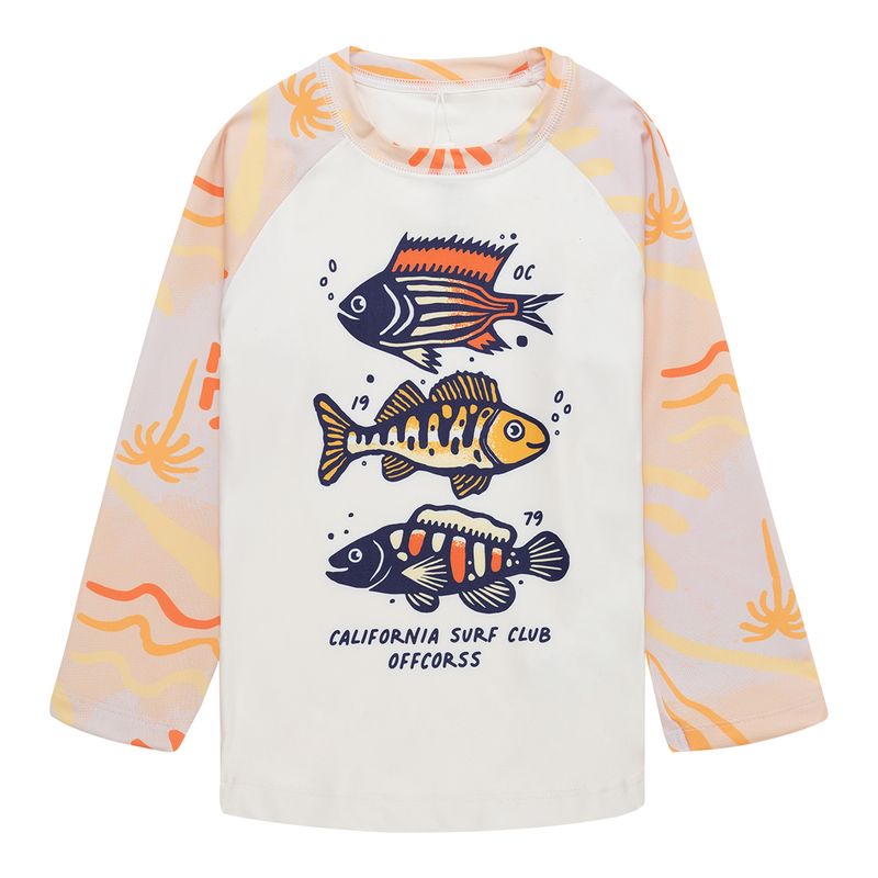Camiseta-manga-larga-para-baño-con-grafico-en-el-frente-para-bebe-niño-Ropa-bebe-nino-Amarillo