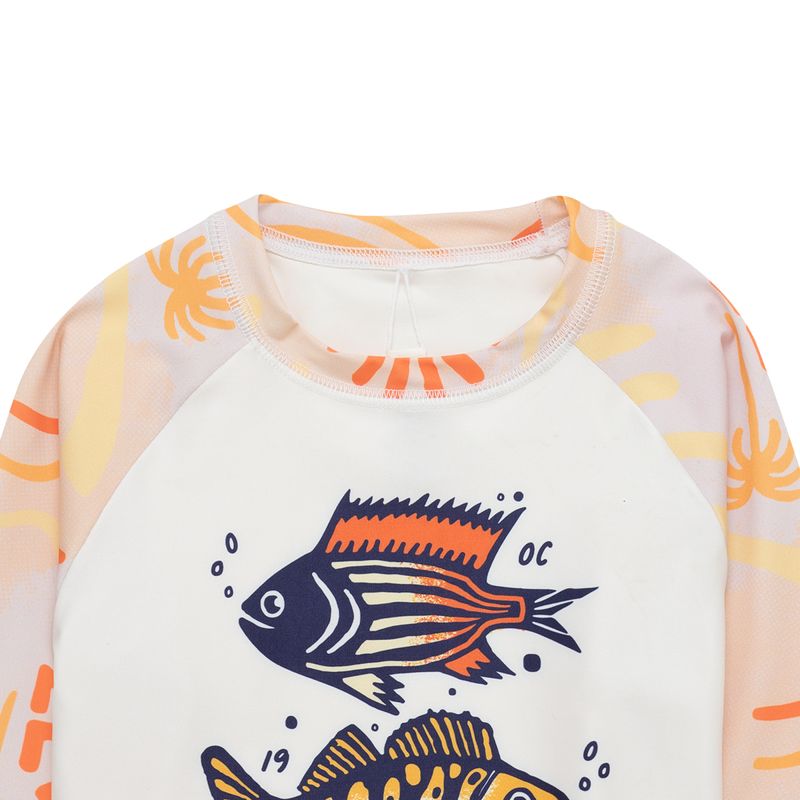Camiseta-manga-larga-para-baño-con-grafico-en-el-frente-para-bebe-niño-Ropa-bebe-nino-Amarillo