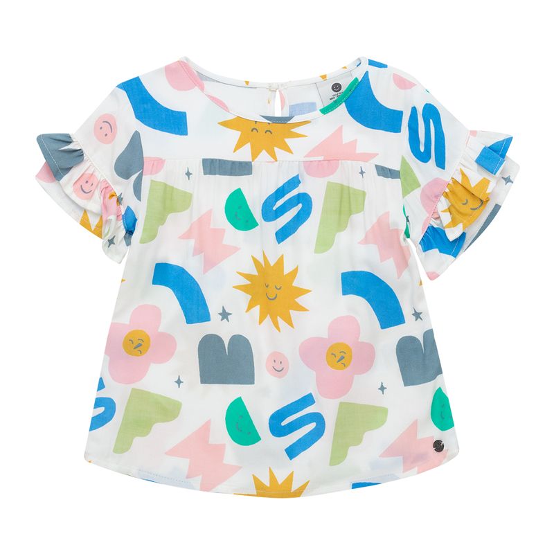 Camisa-manga-corta-con-boleros-para-bebe-niña-Ropa-bebe-nina-Blanco