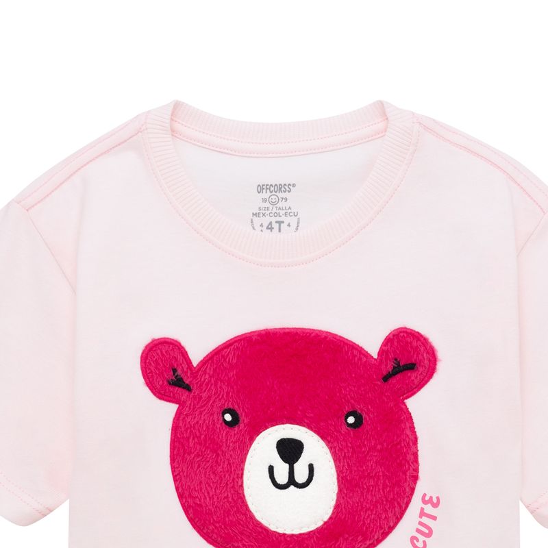 Camiseta-manga-corta-silueta-oversize-para-bebe-niña-Ropa-bebe-nina-Rosado