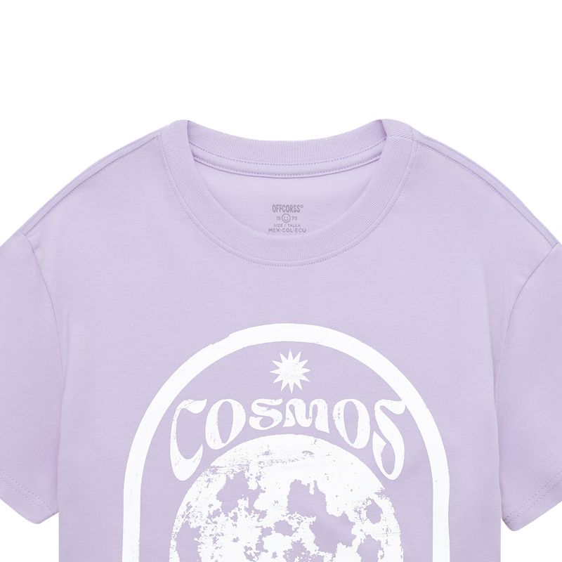 Camiseta-manga-corta-con-hombro-rodado-para-niña-Ropa-nina-Violeta