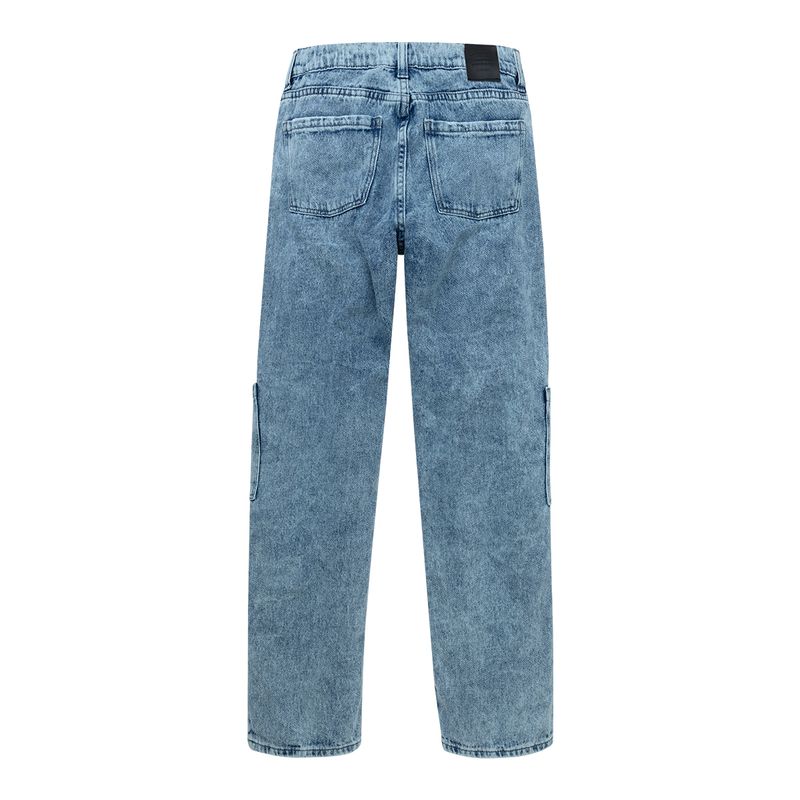 Denim-silueta-recta-con-bolsillos-de-parche-para-niña-Ropa-nina-Indigo-Claro