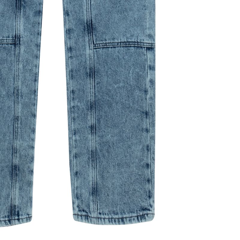 Denim-silueta-recta-con-bolsillos-de-parche-para-niña-Ropa-nina-Indigo-Claro