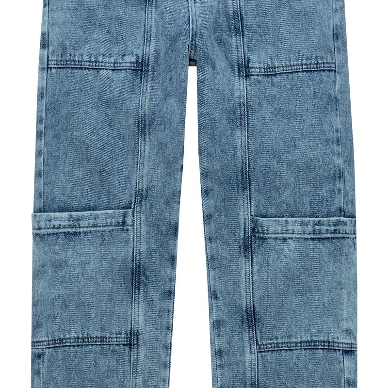 Denim-silueta-recta-con-bolsillos-de-parche-para-niña-Ropa-nina-Indigo-Claro