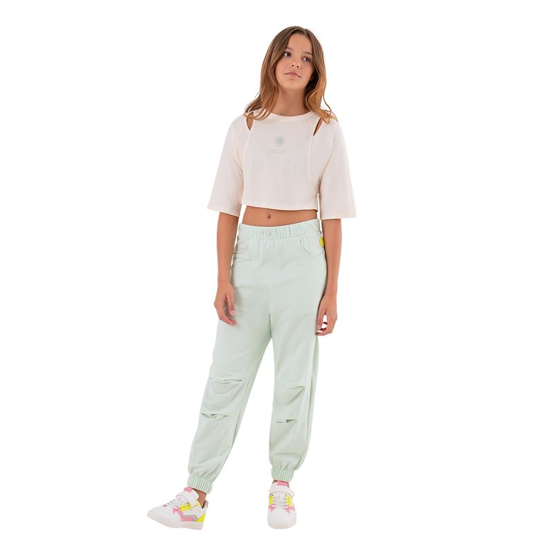 Pantalon-Sudadera-tipo-parachute-para-niña-Ropa-nina-Verde