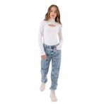 Denim-silueta-recta-con-bolsillos-de-parche-para-niña-Ropa-nina-Indigo-Claro