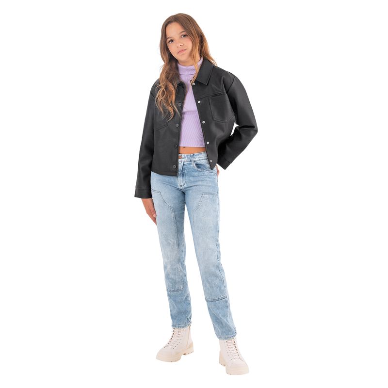 Chaqueta-en-sintetico-para-niña-Ropa-nina-Gris