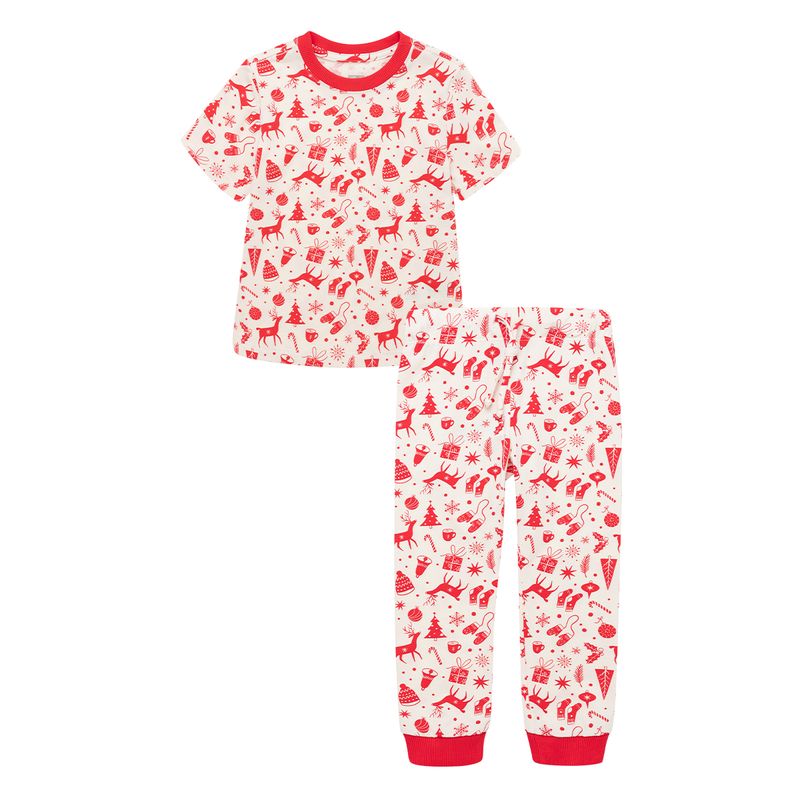 Pijama-navideña-manga-corta-para-bebe-unisex-Ropa-bebe-nino-Cafe