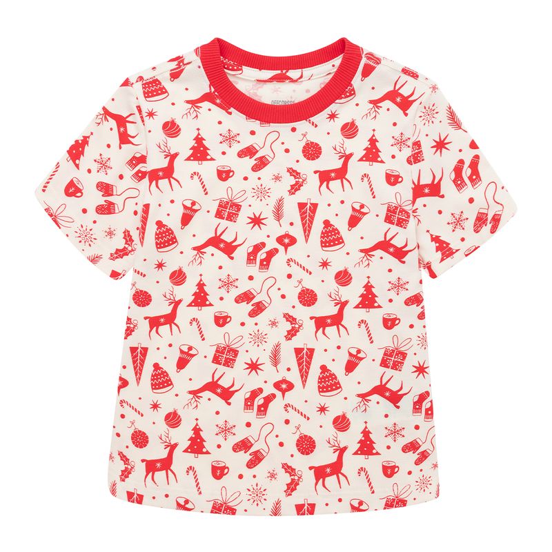 Pijama-navideña-manga-corta-para-bebe-unisex-Ropa-bebe-nino-Cafe