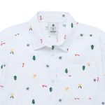 Camisa-manga-corta-navideña-para-niño-Ropa-nino-Blanco