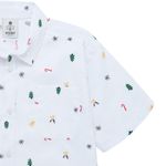 Camisa-manga-corta-navideña-para-niño-Ropa-nino-Blanco