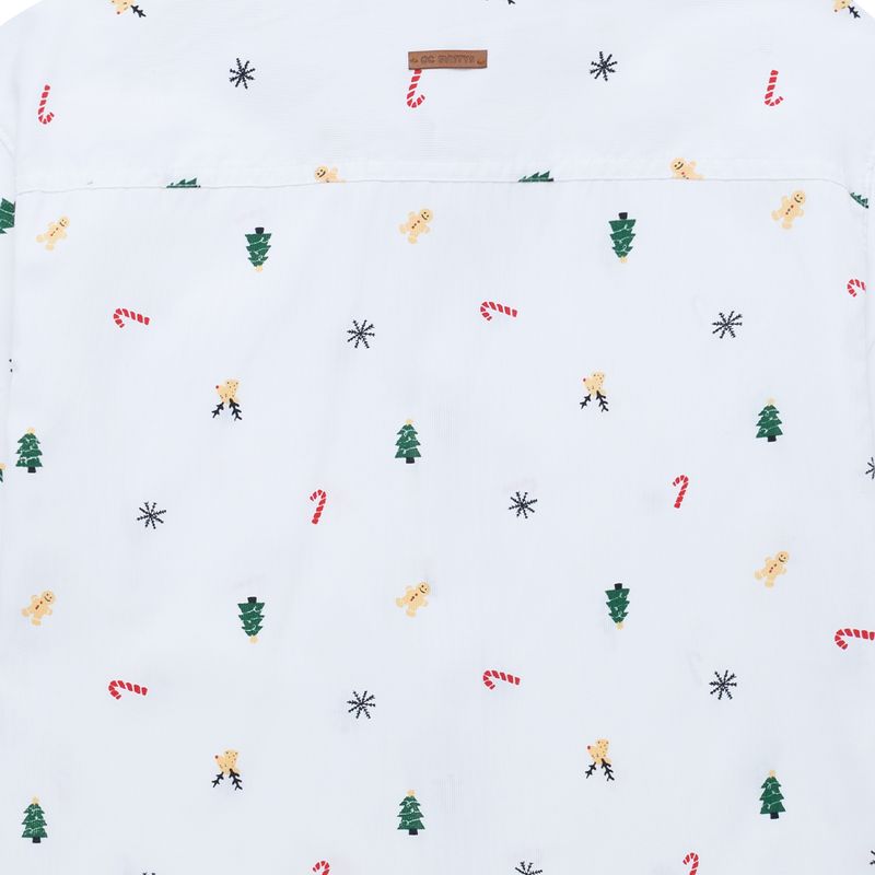 Camisa-manga-corta-navideña-para-niño-Ropa-nino-Blanco