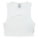 Camiseta-manga-sisa-tipo-crop-con-abertura-para-niña-Ropa-nina-Gris
