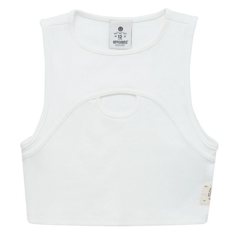 Camiseta-manga-sisa-tipo-crop-con-abertura-para-niña-Ropa-nina-Gris
