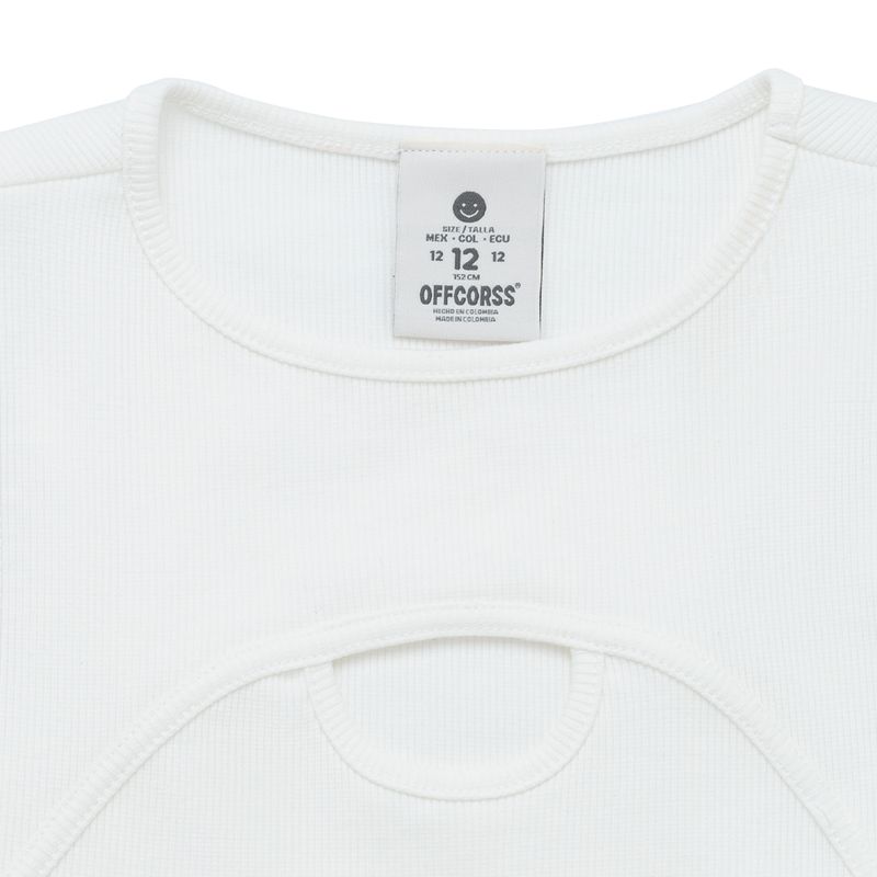 Camiseta-manga-sisa-tipo-crop-con-abertura-para-niña-Ropa-nina-Gris