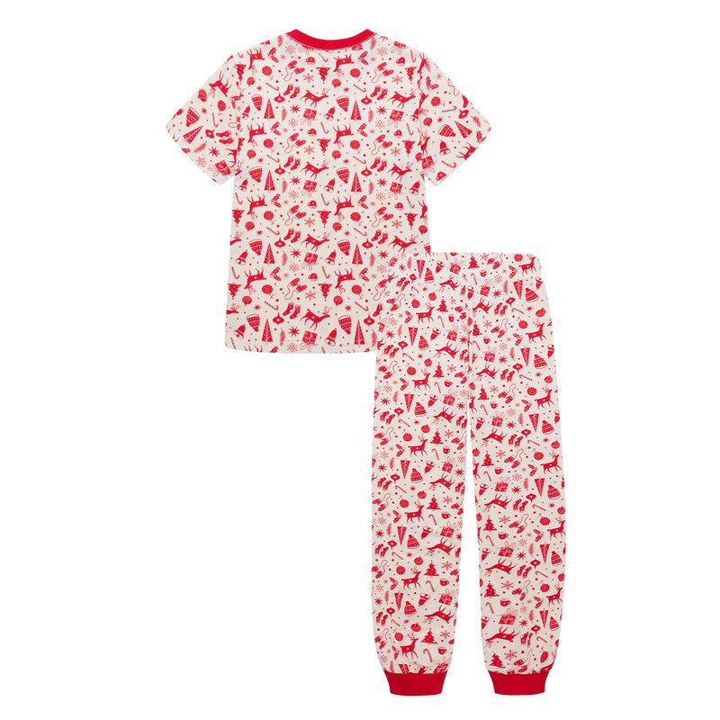 Pijama-camiseta-manga-corta---pantalon-tipo-jogger-para-niño-unisex-Ropa-nino-Cafe