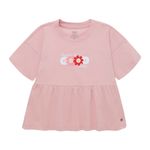 Camiseta-manga-corta-con-boleros-inferior-para-bebe-niña-Ropa-bebe-nina-Rosado