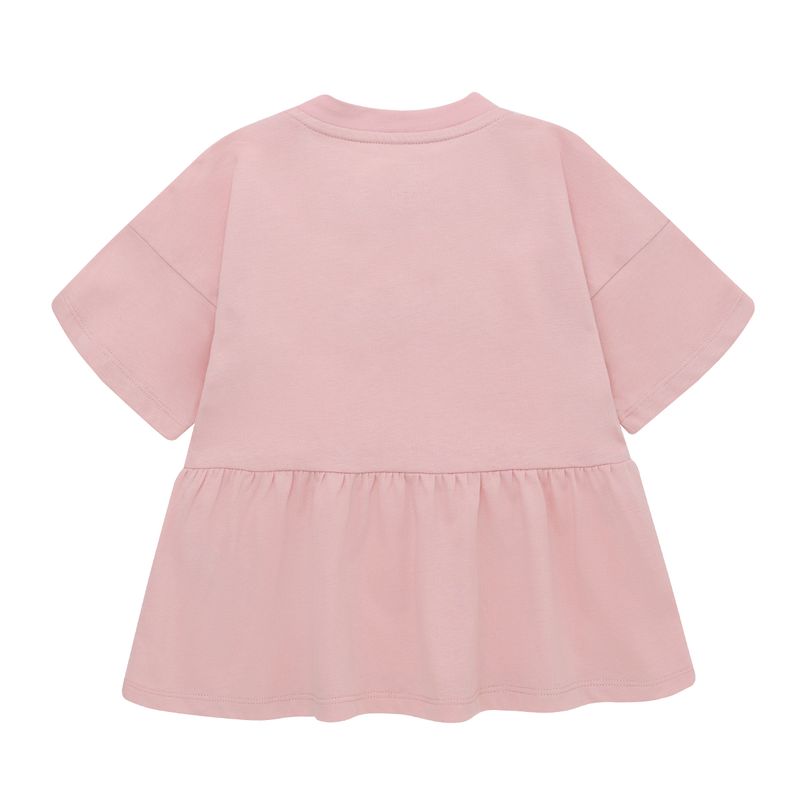Camiseta-manga-corta-con-boleros-inferior-para-bebe-niña-Ropa-bebe-nina-Rosado