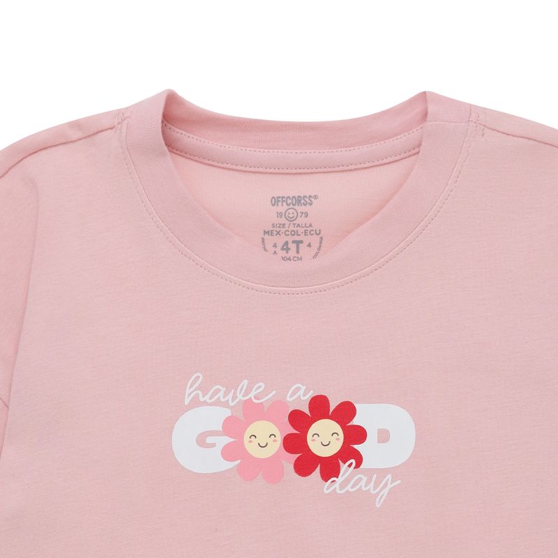 Camiseta-manga-corta-con-boleros-inferior-para-bebe-niña-Ropa-bebe-nina-Rosado