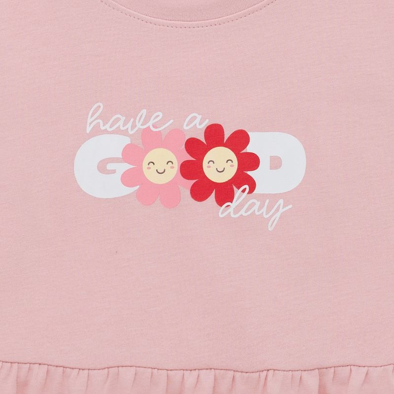 Camiseta-manga-corta-con-boleros-inferior-para-bebe-niña-Ropa-bebe-nina-Rosado
