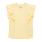 Camiseta-manga-corta-con-boleros-y-remaches-para-bebe-niña-Ropa-bebe-nina-Amarillo