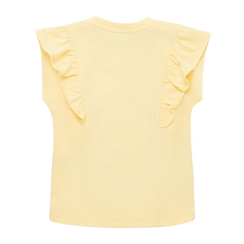 Camiseta-manga-corta-con-boleros-y-remaches-para-bebe-niña-Ropa-bebe-nina-Amarillo