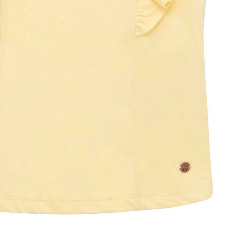 Camiseta-manga-corta-con-boleros-y-remaches-para-bebe-niña-Ropa-bebe-nina-Amarillo