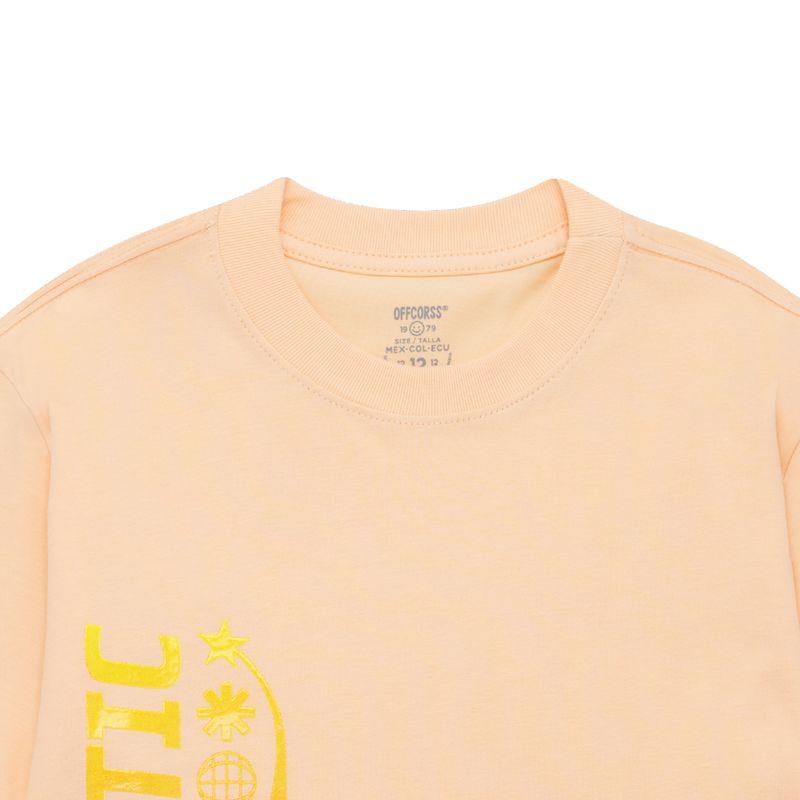 Camiseta-manga-corta-con-grafico-en-el-frente-para-niño-Ropa-nino-Naranja