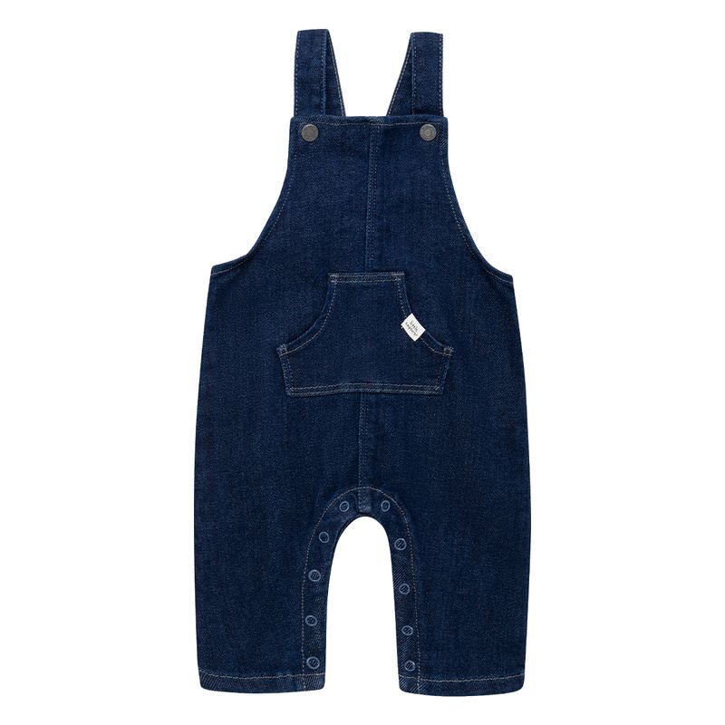Overall-largo-en-denim-para-recien-nacido-unisex-Ropa-recien-nacido-nino-Indigo-Medio