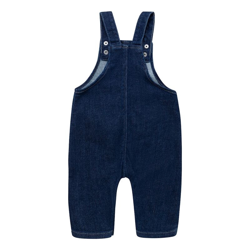 Overall-largo-en-denim-para-recien-nacido-unisex-Ropa-recien-nacido-nino-Indigo-Medio