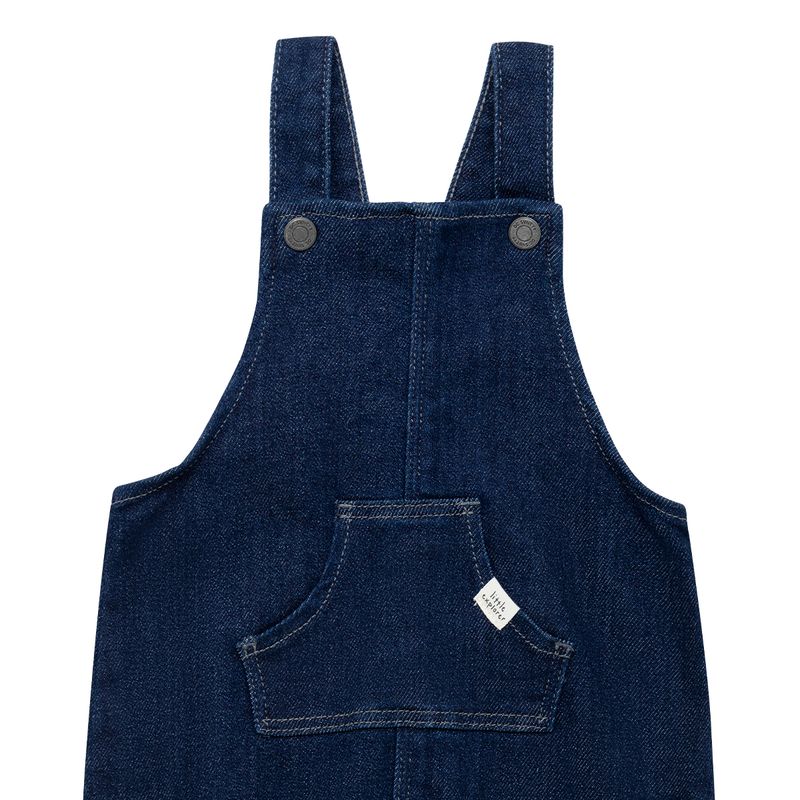 Overall-largo-en-denim-para-recien-nacido-unisex-Ropa-recien-nacido-nino-Indigo-Medio