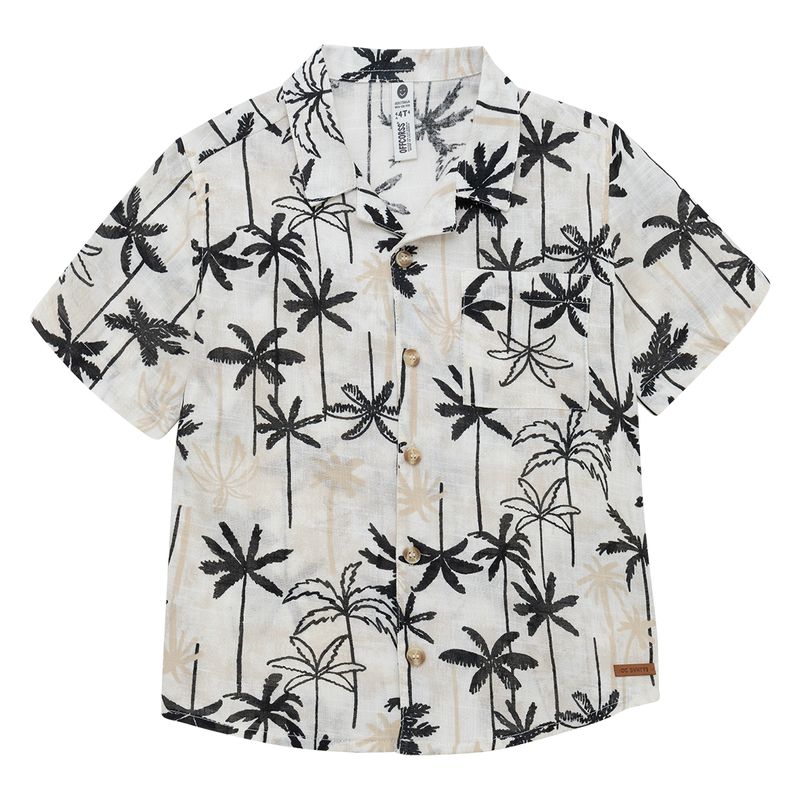 Camisa-manga-corta-silueta-resort-para-bebe-niño-Ropa-bebe-nino-Gris