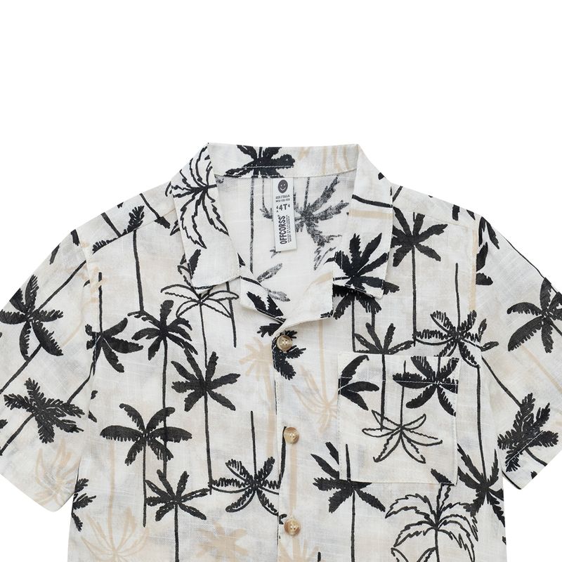 Camisa-manga-corta-silueta-resort-para-bebe-niño-Ropa-bebe-nino-Gris