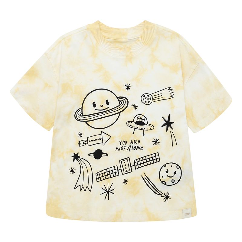 Camiseta-manga-corta-silueta-oversize-para-bebe-niño-Ropa-bebe-nino-Amarillo
