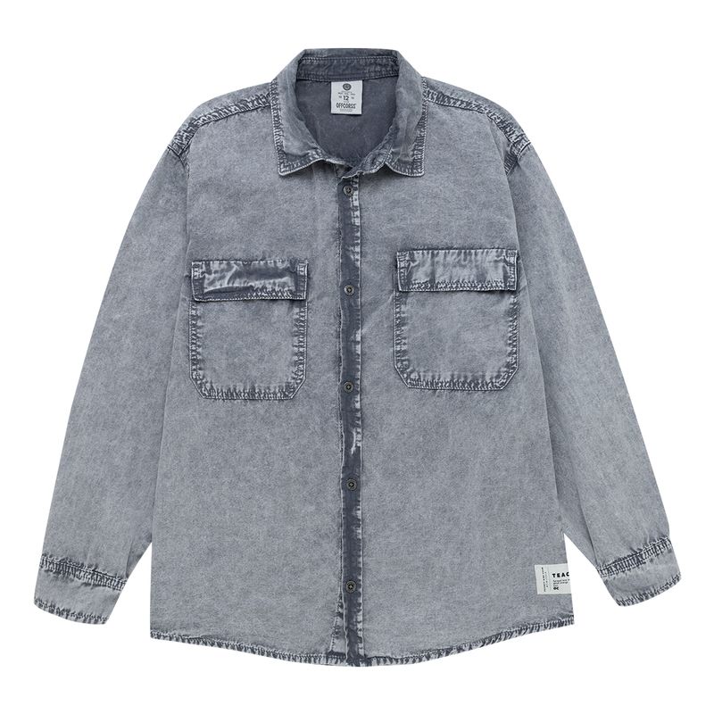 Camisa-manga-larga-con-bolsillos-para-niño-Ropa-nino-Gris