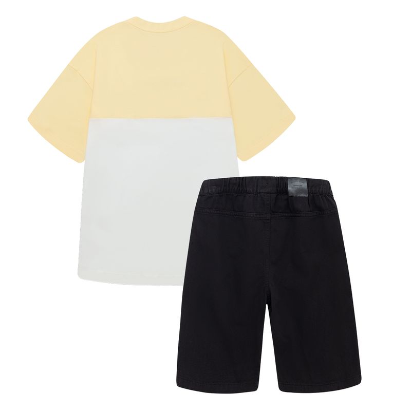 Conjunto-camiseta-manga-corta---bermuda-para-niño-Ropa-nino-Amarillo
