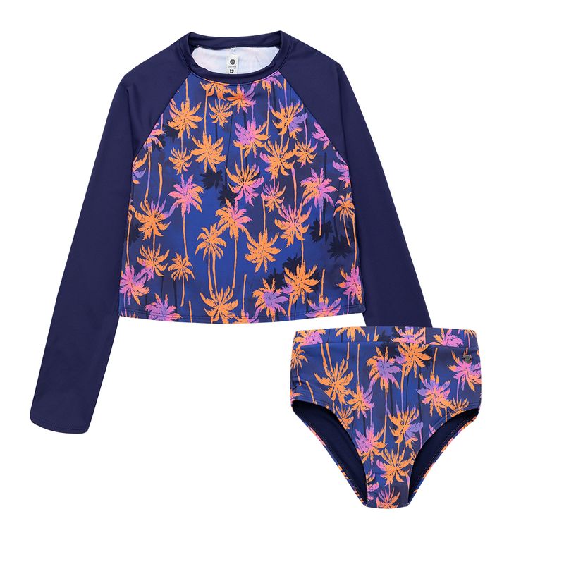 Tankini-silueta-crop-para-niña-Ropa-nina-Azul