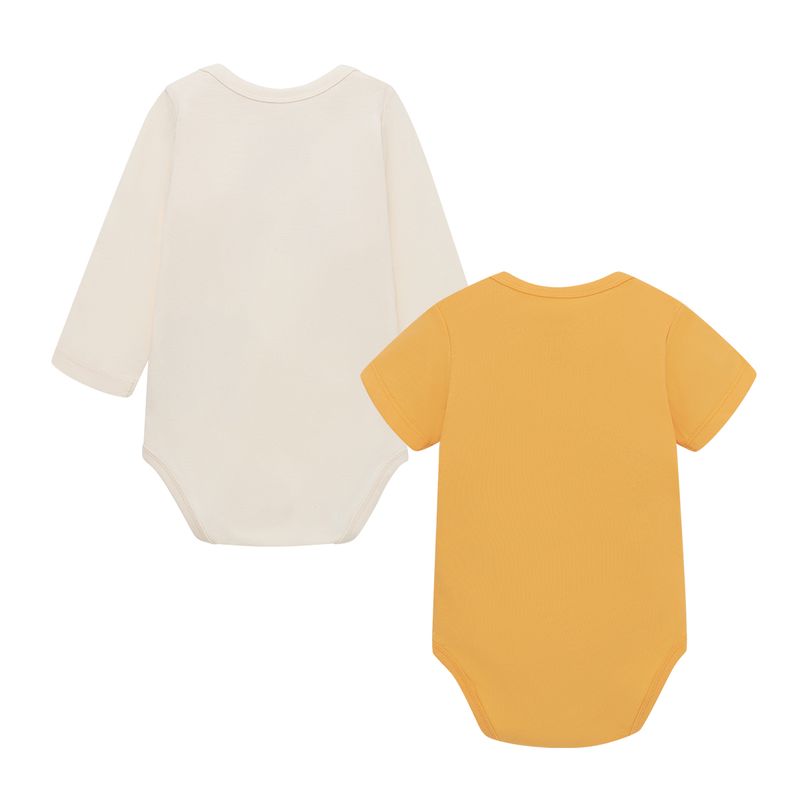 Set-x2-bodys-manga-larga---manga-corta-para-recien-nacido-unisex-Ropa-recien-nacido-nino-Amarillo