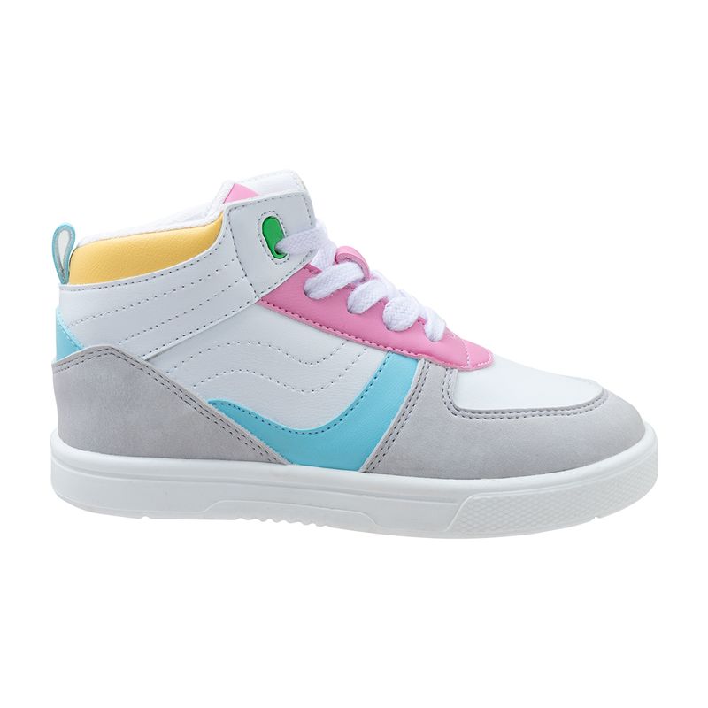 Tenis-caña-alta-con-colores-en-contraste-para-bebe-niña-Ropa-bebe-nina-Blanco