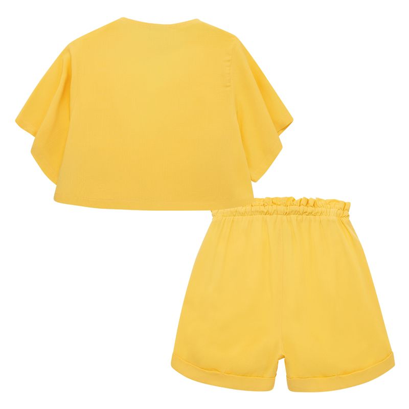 Conjunto-camisa-manga-corta---short-para-niña-Ropa-nina-Amarillo