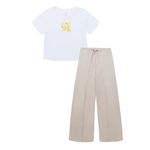 Conjunto-camiseta-manga-corta---pantalon-para-niña-Ropa-nina-Blanco