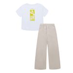 Conjunto-camiseta-manga-corta---pantalon-para-niña-Ropa-nina-Blanco