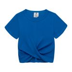 Camiseta-manga-corta-con-cruce-en-el-frente-para-bebe-niña-Ropa-bebe-nina-Azul