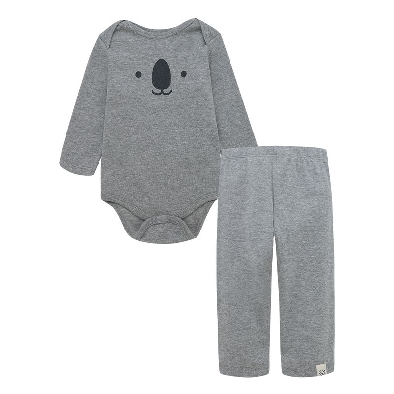 Conjunto-body-manga-larga---pantalon-para-recien-nacido-unisex-Ropa-recien-nacido-nino-Gris-Jaspe