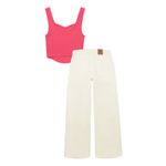 Conjunto-camiseta-manga-sisa---pantalon-para-niña-Ropa-nina-Fucsia